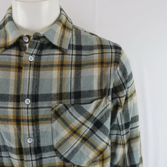 rag & bone Engineered Button Up Flannel Shirt Mens M Green Plaid Retail $350